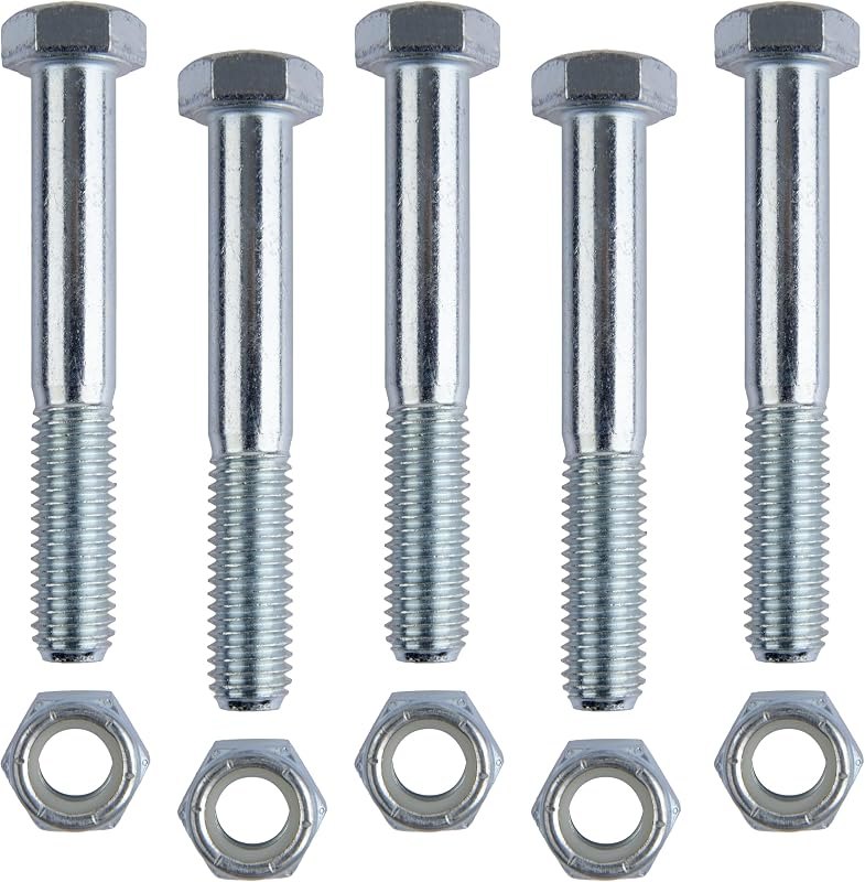 Grade 2 Shear Bolts for Rotary Cutters with Nylock Nuts，1/2" x 3-1/2" — pto-shear-pin for PTO shaft cover
