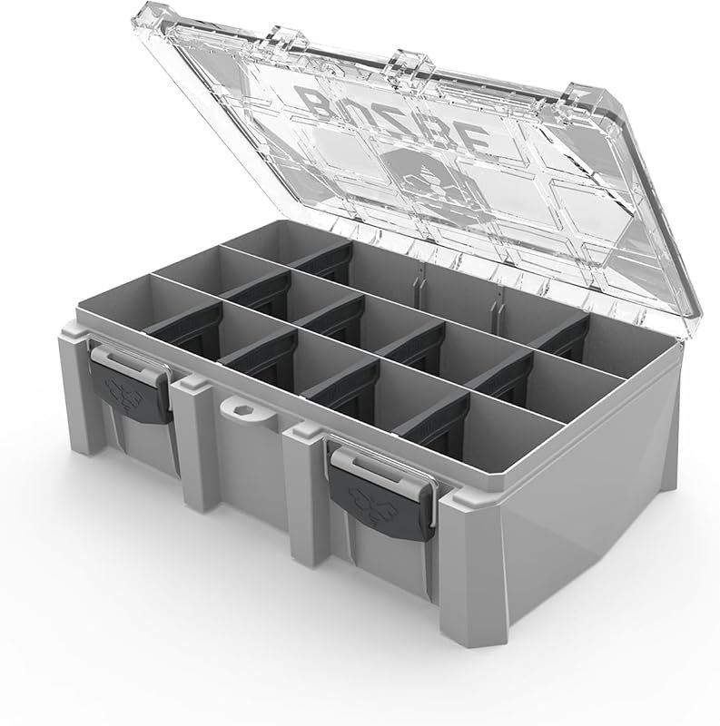 BUZBE Basic 15D (Deep) Utility Box, Waterproof Fishing Tackle Box, Deep Tackle Tray, 3600 Plastic Organizer with