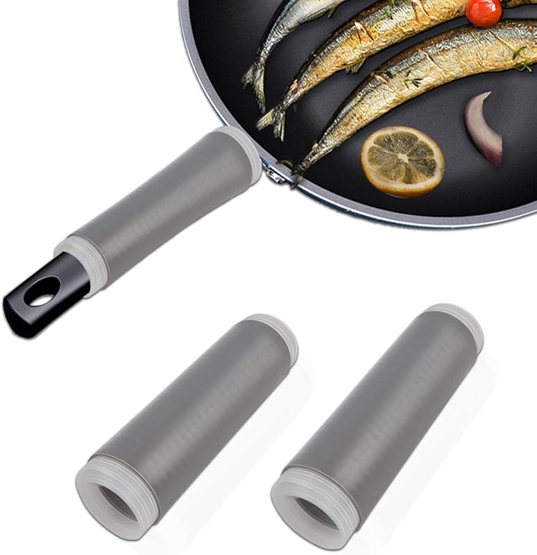Silicone Pan Handle Sleeve,2pcs Small Heat Resistant Cast Iron Skillet Handle Covers,Pull-Out Anti-Slip Shrink Cast