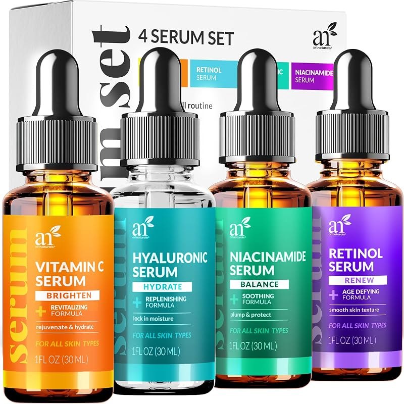 ArtNaturals Vitamin C Skincare Serum Set, 4 Piece — niacinamide serum kit for niacinamide serum durable heavy duty