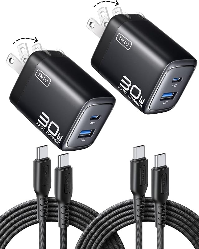 INIU Type C Charger Fast Charging, 30W GaN Super Fast Charger USB C Block — compact for best GaN charger best rated