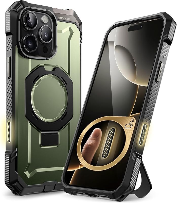 SUPCASE for iPhone 16 Pro Case with Camera Control Capture Button, Green — rugged case for iphone pro accessories