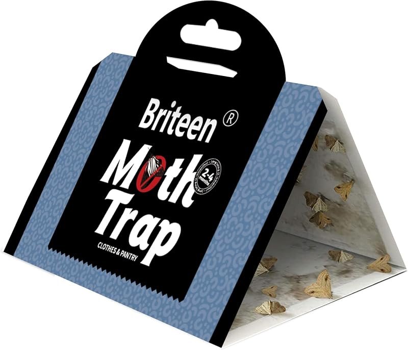 10 Pack Pantry Moth Traps Safe and Effective for Food and Clothing- Glue Traps with Pheromones for Wool Closet Carpet