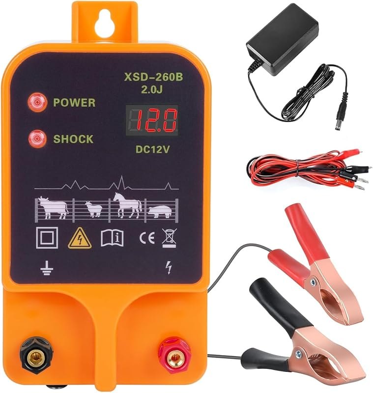 Strongest 2J 12V Pulse Electric Fence Charger - 20km Range Kit for Livestock & Dogs — electric-fence-charger-kit for