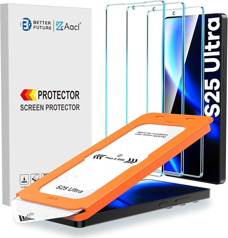 AACL 3-Pack for Samsung Galaxy S25 Ultra Screen Protector Tempered Glass — screen protector for best Samsung Galaxy