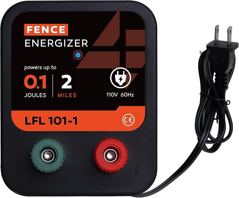 Electric Fence Charger, Electric Fence Energizer 0.1 Joule Ac Powered — electric-fence-charger-kit for electric fence