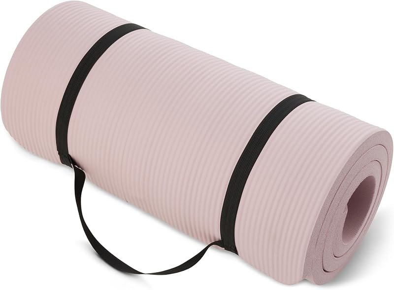 Amazon Basics Extra Thick Exercise Yoga Mat with Carrying Strap — yoga mat for best home gym equipment best rated