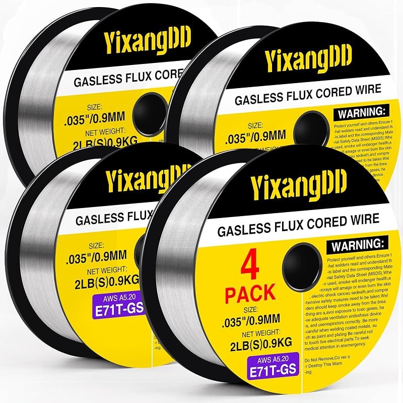 YixangDD 4 Pack 035 Flux Core Welding Wire, E71T-GS Mig Welding Wire
