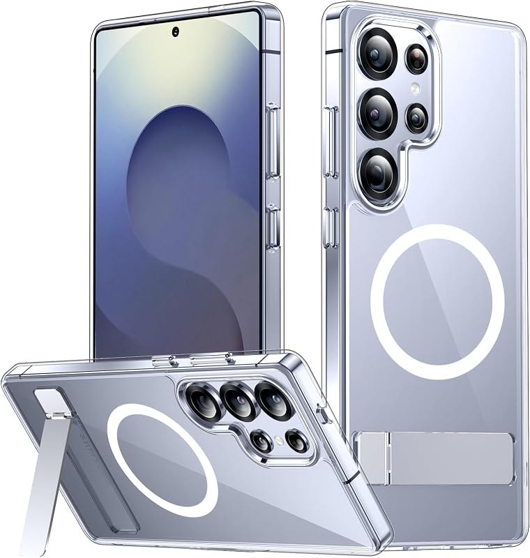 SPIDERCASE for Samsung Galaxy S25 Ultra Case,Built-in Stand,Clear — case for best Samsung Galaxy S25 Ultra accessories