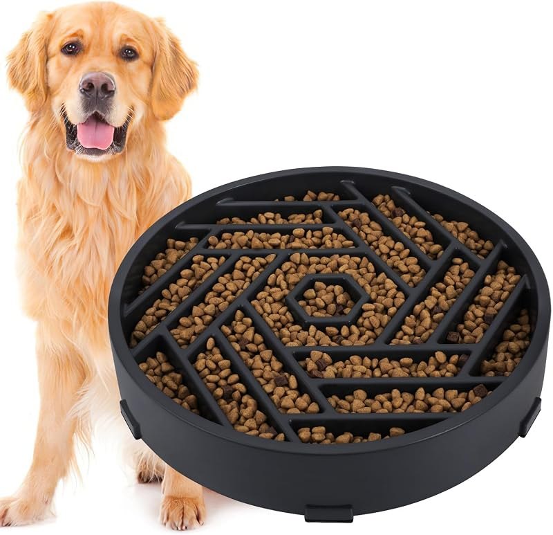 TOBYTO Slow Feeder Dog Bowls Large Medium Breed,Anti-Choking Slow Eating Dog Food Bowl,Non Slip Pet Slower Food