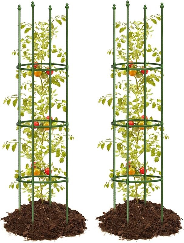 2 Pack Up to 59 Inch Height Adjustable Tomato Cages for Garden — heavy duty tomato cage amazon for heavy duty tomato