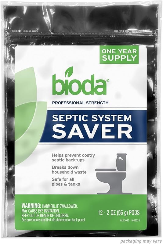 Bioda Septic System Saver, Professional Strength, 12-Pack, 1 Year Supply