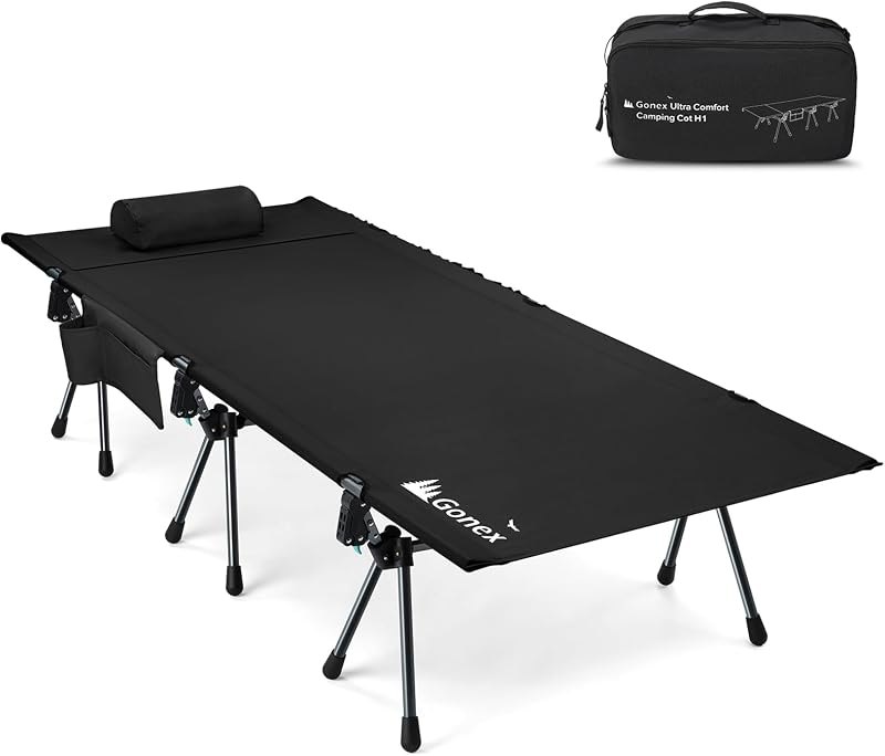 Gonex Camping Cot with Adjustable Height, Portable Folding Cot for Adults — cot for best sleeping pad camping best rated