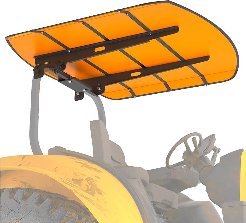 Tredre Orange Tractor Canopy for ROPS 53-3/8" X 53-3/8", Tractor Shade Canopy Roof for Tractor and Mowers, Non-Fading