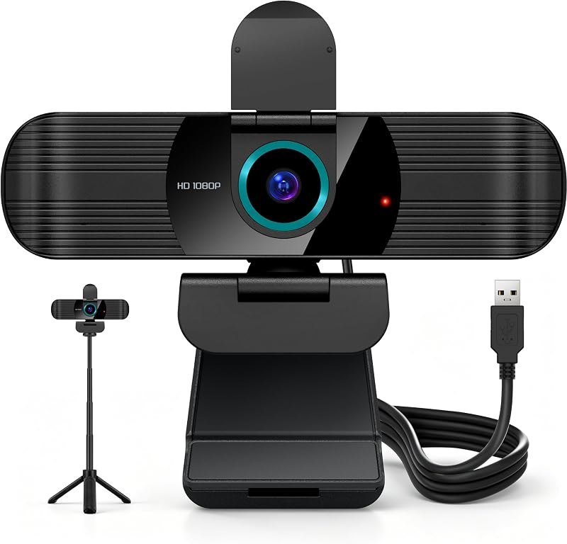 Pro HD 1080p/30fps Webcam with Tripod, External USB Camera for PC/Laptop — autofocus for best webcam for zoom