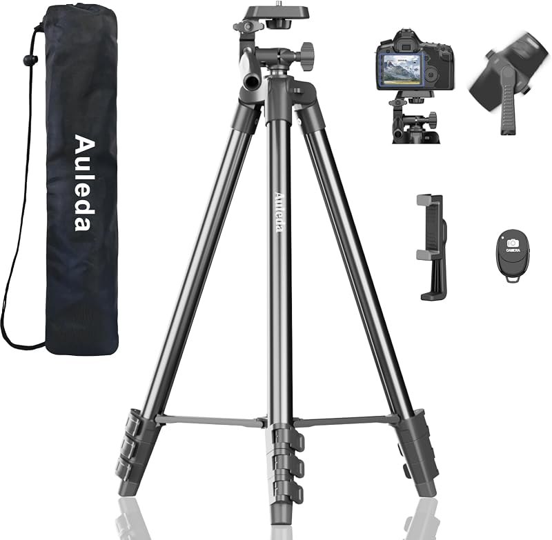 60″ Camera Tripod Lightweight Travel Stand for Canon Nikon Phone — tripod for best beginner mirrorless camera under 40