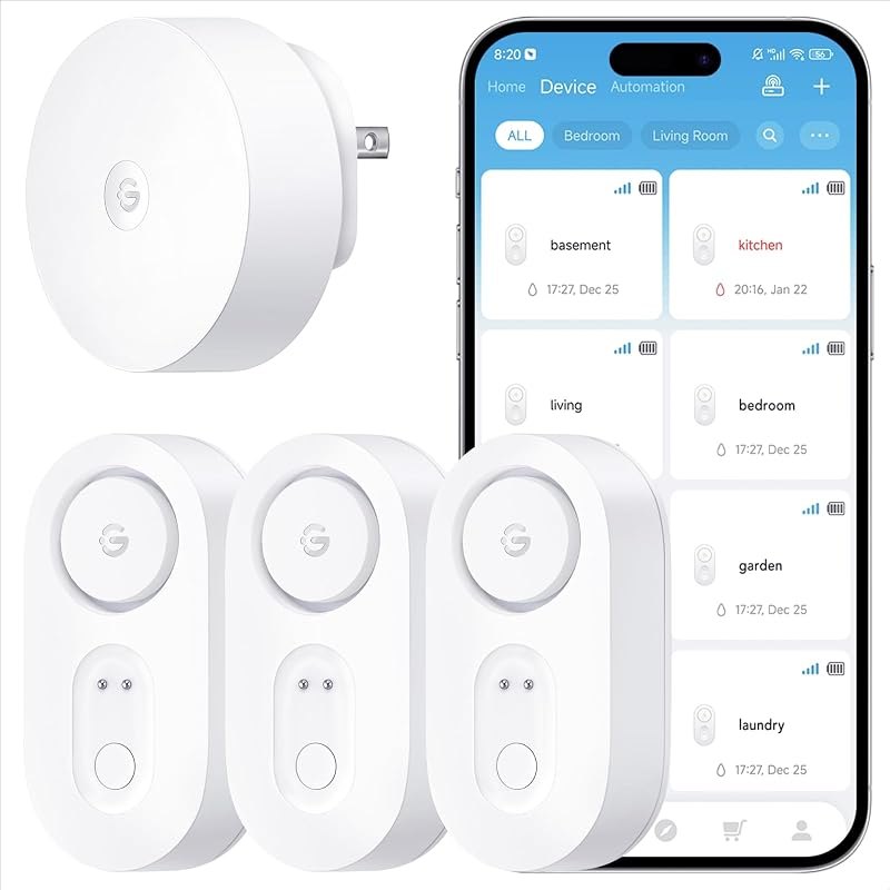 Water leak alarms that scream before the floor swells