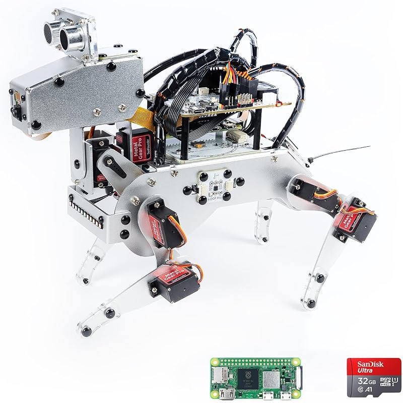 SunFounder AI Robot Kit with Raspberry Pi Zero 2 W+32G TF Card, ChatGPT-4o Enabled with Voice Command & Video