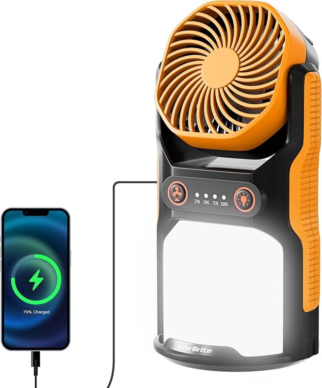 EverBrite 2-in-1 Rechargeable Camping Lantern with Fan, 1000 Lumens — lantern fan for best camping lantern