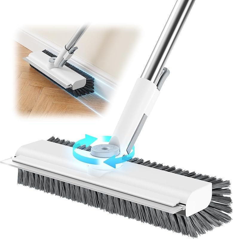 3 in 1 Floor Scrub Brush with Long Handle, Multi-Angle Swivel Head — Garage amazon for garage