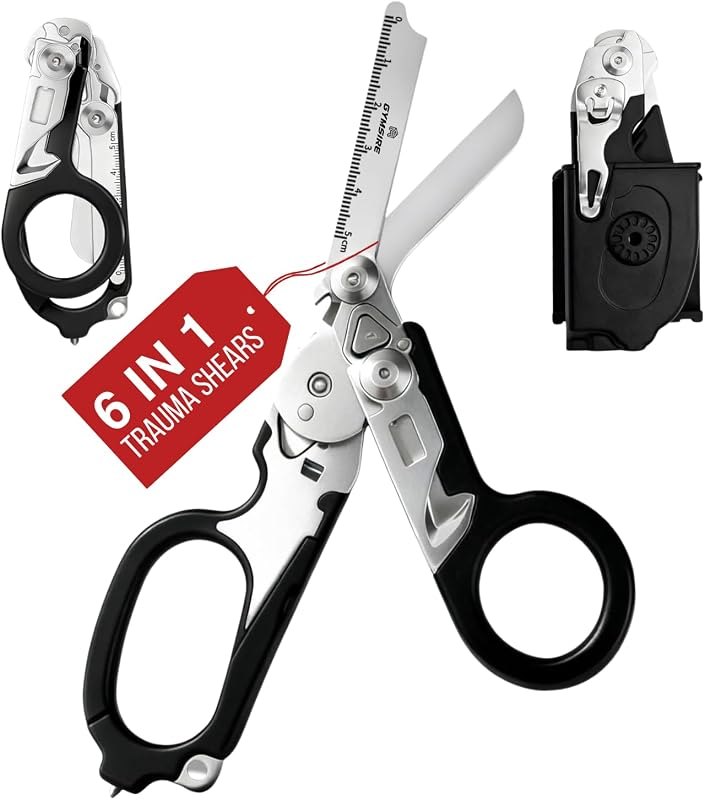 Heavy Duty 6 in 1 Multifunctional Trauma Shears Foldable — trauma shears for first aid kit refill durable heavy duty