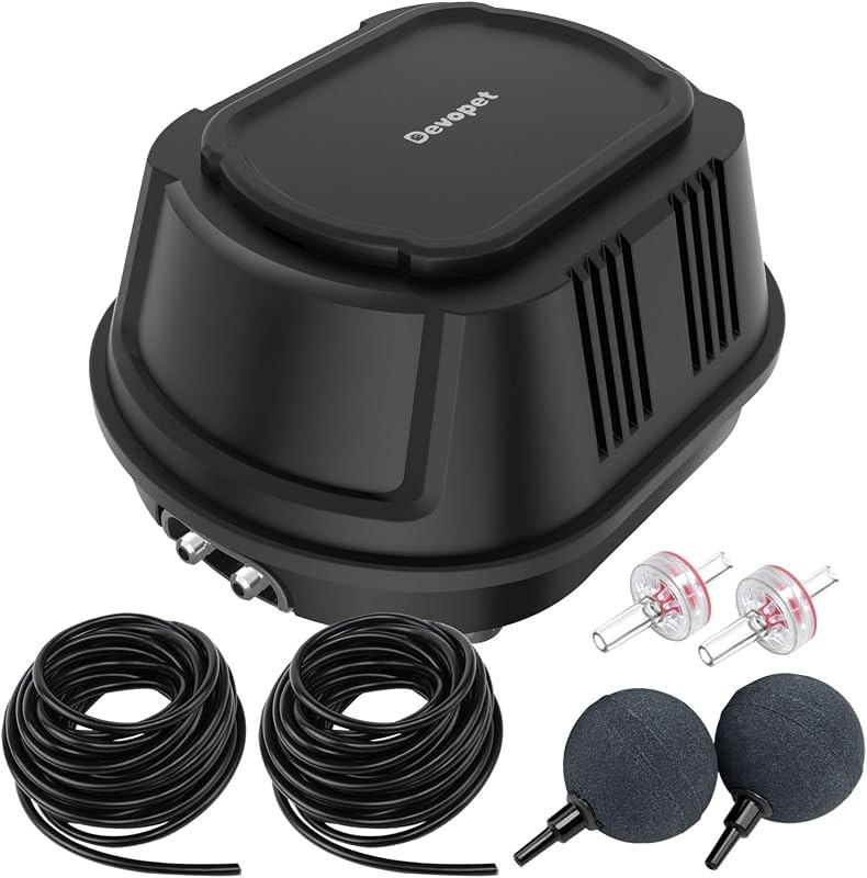 Pond Aerators for Outdoor Koi Ponds, Air Pump for Pond up to 1800 Gallons, All-in-One Flow Adjustable Pond Aeration