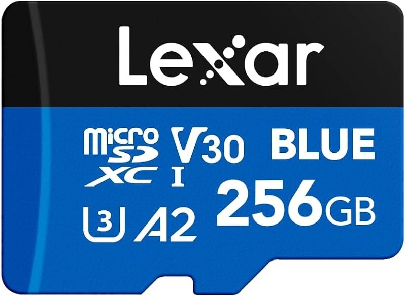 Lexar 256GB Blue Micro SD Card Up to 160MB/s microSDXC UHS-I Memory Card — 256GB for best microSD card travel compact