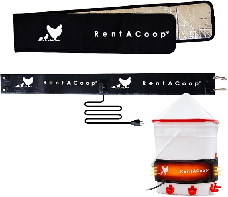 RentACoop LG Thermo Bucket Belt Chicken Waterer Heater with Insulated Wrap — Waterers, nest boxes, and safe heat. for