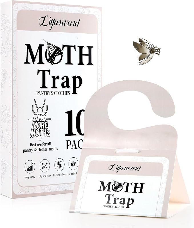Pantry Moth Traps - Extra Strength Hanging Clothes Clothing Moth Traps with Pheromone for House Pantry Indoor Closets