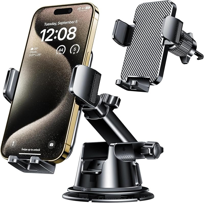 Qifutan Dash Mounted Holders Phone Holders for Your Car Phone Mount for Car Windshield Dashboard Air Vent Universal