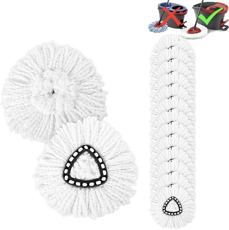 15-Pack Spin Mop Superior Replacement Heads — spin mop refill pack for spin mop refill durable heavy duty