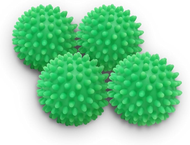 Dryer Balls 4 Pack - Non-Toxic Reusable Dryer Balls (Green) — wool dryer balls replacement for wool dryer balls