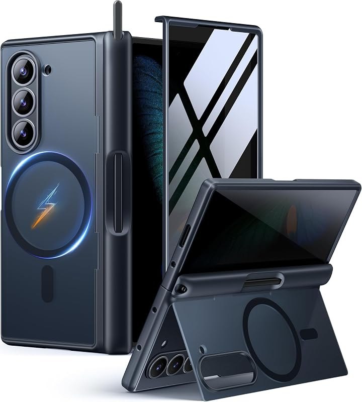 MOBOSI for Z Fold 6 Case with Privacy Screen Protector, Black — case for best Samsung Galaxy Z Fold 6 accessories