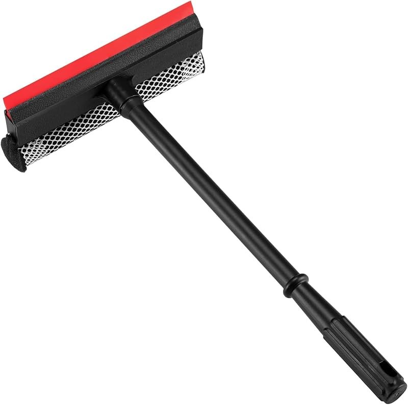 Professional 8.1" 2 in 1 Window Squeegee with 16" Long Handle,Car Squeegee for Gas