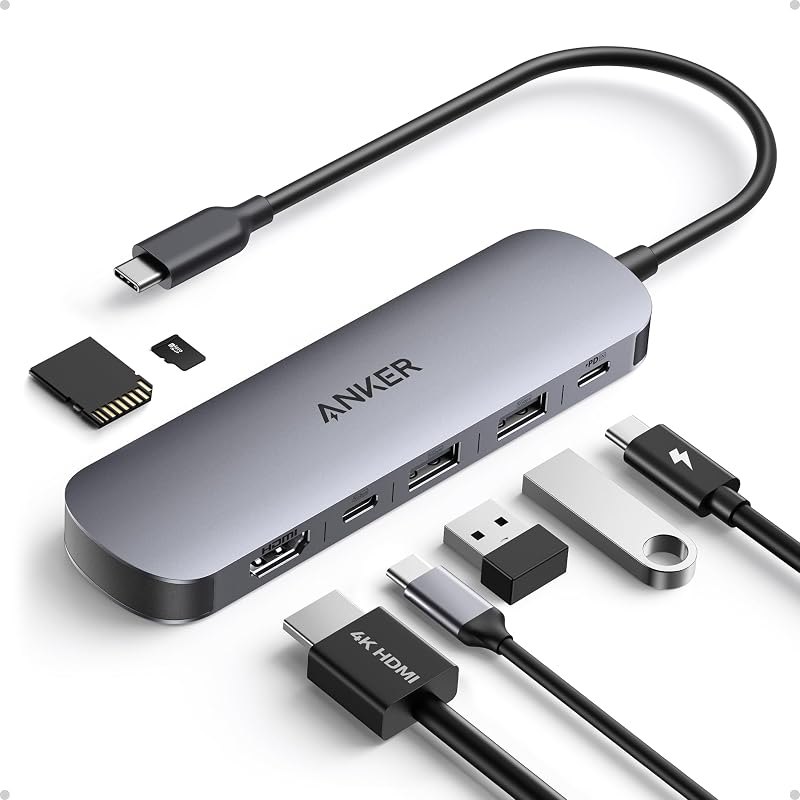 USB C Hub, 7in1 Multi-Port USB Adapter, 4K@60Hz USBC to HDMI Splitter — travel for best USB-C hub