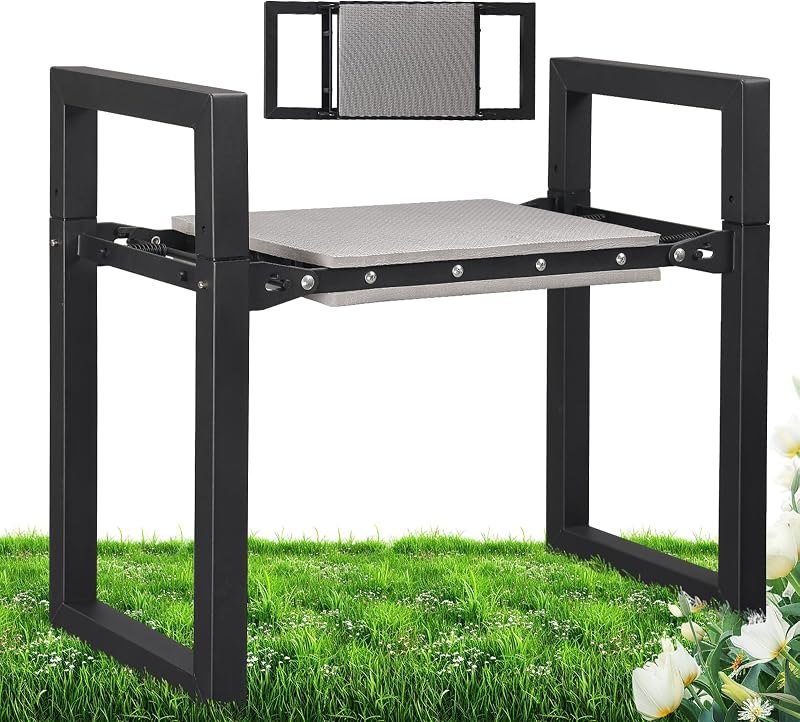 Garden Kneeler and Seat, 12.7" Wide Folding Heavy Duty Gardening Bench with Handles for Kneeling and Seat