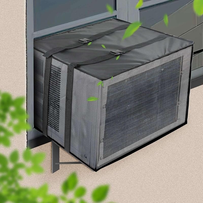 Demao Mesh Window AC Covers for Outside, Air Conditioner Cover for Outside Wall AC Unit, Ventilation & Dustproof