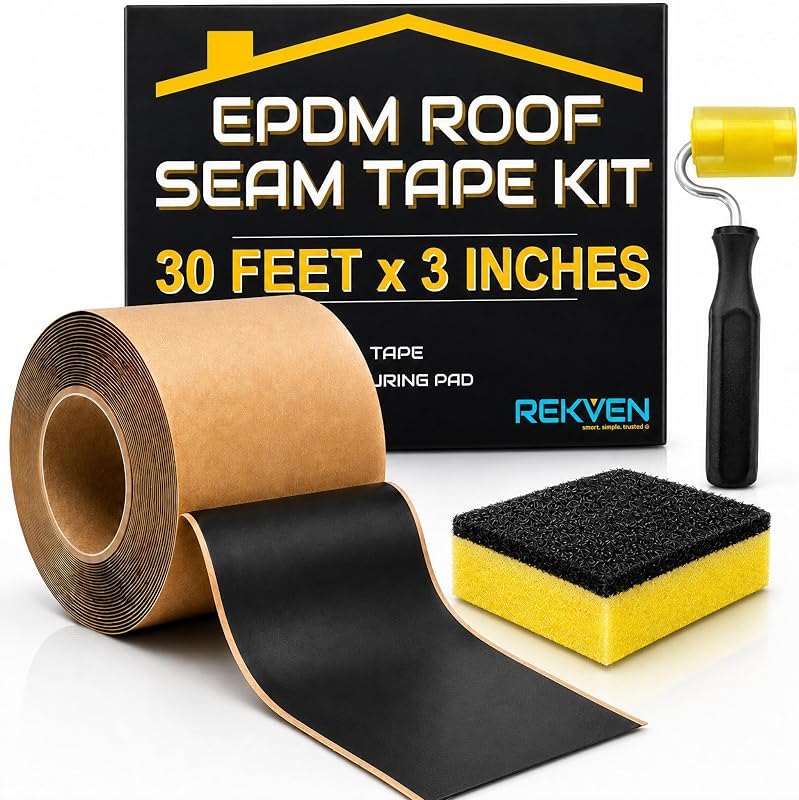 EPDM Seam Tape, Double Sided Butyl Rubber Roofing Adhesive, 30 ft x 3 in — roof leak tape kit for roof leak tape under