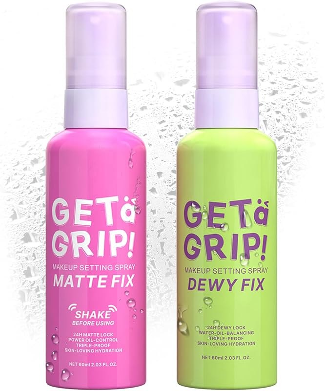 2PCS Dewy and Matte Setting Spray,Long-lasting Makeup Setting Spray for 12 HR Wear,Hydrating Oil Control Face Makeup
