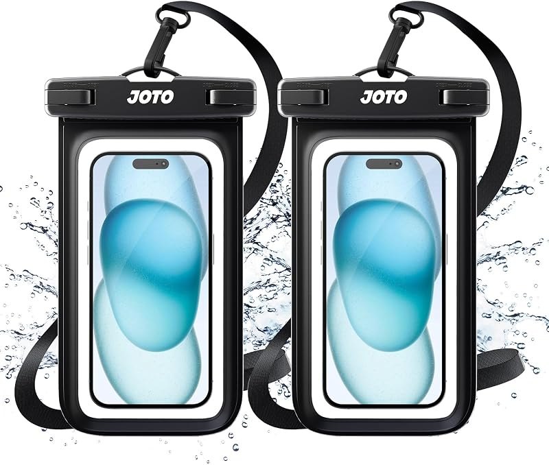 2 Pack Waterproof Phone Pouch, Universal IPX8 Dry Bag up to 7" -Black — Amazon Devices no leak for devices