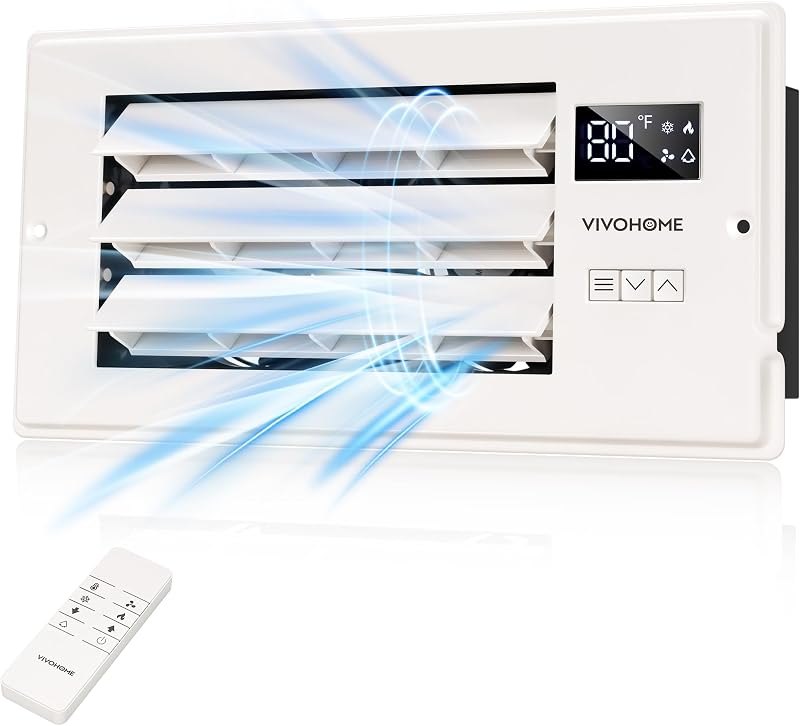VIVOHOME Register Booster Fan - 4'' x 10'' Opening with Adjustable Louver — register booster fan amazon for register