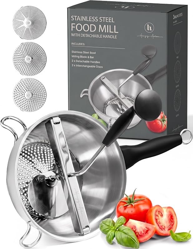 Hungry Artisan Compact Food Mill for Applesauce & Tomato Sauce — food mill amazon for food mill durable heavy duty
