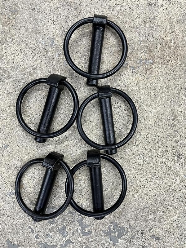 5 Pack of Tractor Implement Heavy Duty Black Lynch Pins with Ring 7/16" x 2 3/8 Inch 873-3027 — lynch-pin for