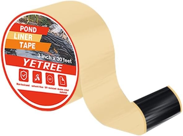 Pond Liner Tape - 3" x 30' Double Sided Butyl Adhesive Pond Liner Tape, Strong Pond Liner Seam Tape for Outdoor Garden