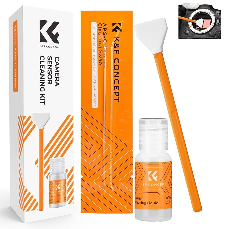K&F CONCEPT APS-C Sensor Cleaning Kit, with Sensor Cleaner, Camera Cleaning — cleaning for best beginner mirrorless