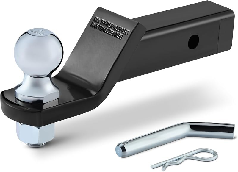 Amazon Basics Trailer Hitch Ball Mount with 2" Ball & Pin, Fits 2" Receiver, 2" Drop, 6,000 lbs Capacity —