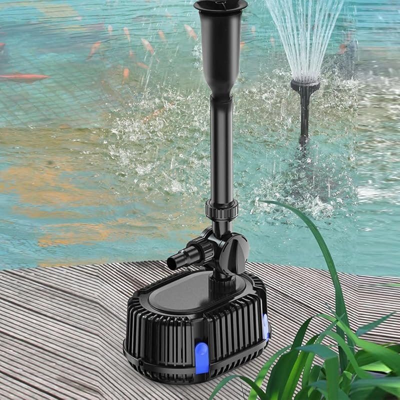 Pond Filter with Pump Fountain Kits, Submersible Pump Pond Fountain Koi Pond Filters for Outdoor Pond,3 Water Patterns