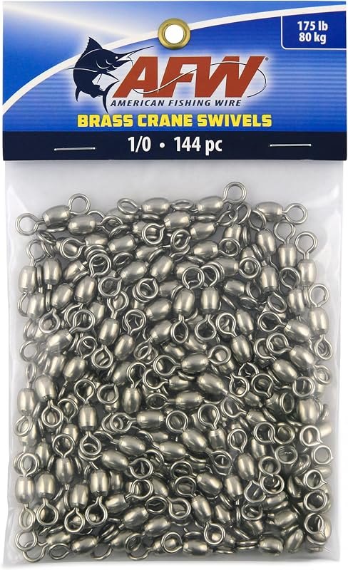 AFW Brass Crane Fishing Swivels Heavy Duty Barrel Tackle — fishing swivels pack for fishing swivels under 30 budget