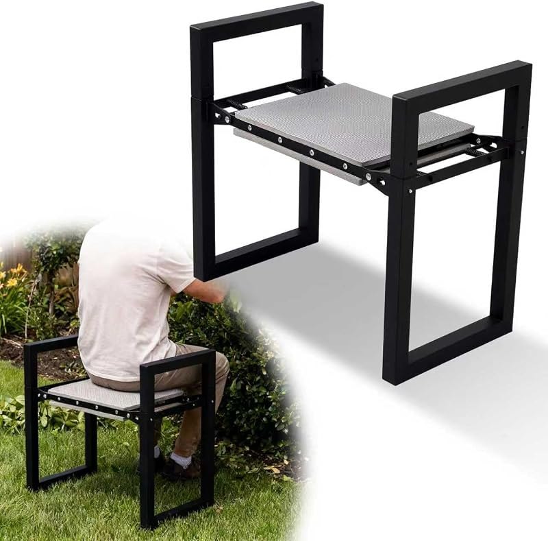 LLARGUEST Garden Kneeler and Seat,Heavy Duty Foldable Kneeling Chair with Handle,Comfortable Wide 12" Garden Kneeling