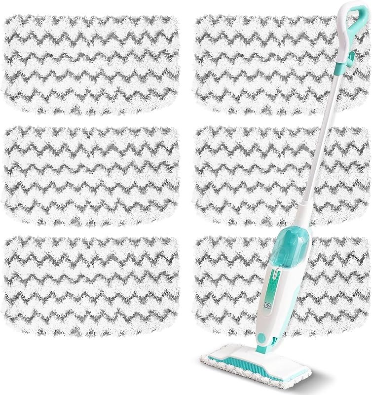 6 Pack Steam Mop Replacement Pads Compatible with Shark Steam Mops S1000/S1000A/S1000C/S1000WM/S1001C, Floor Steamer